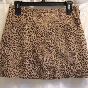 Joie suede leopard mini skirt size 2